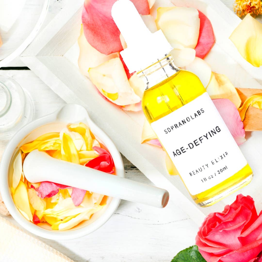 Age-Defying Beauty Elixir. Anti-aging rose face serum.