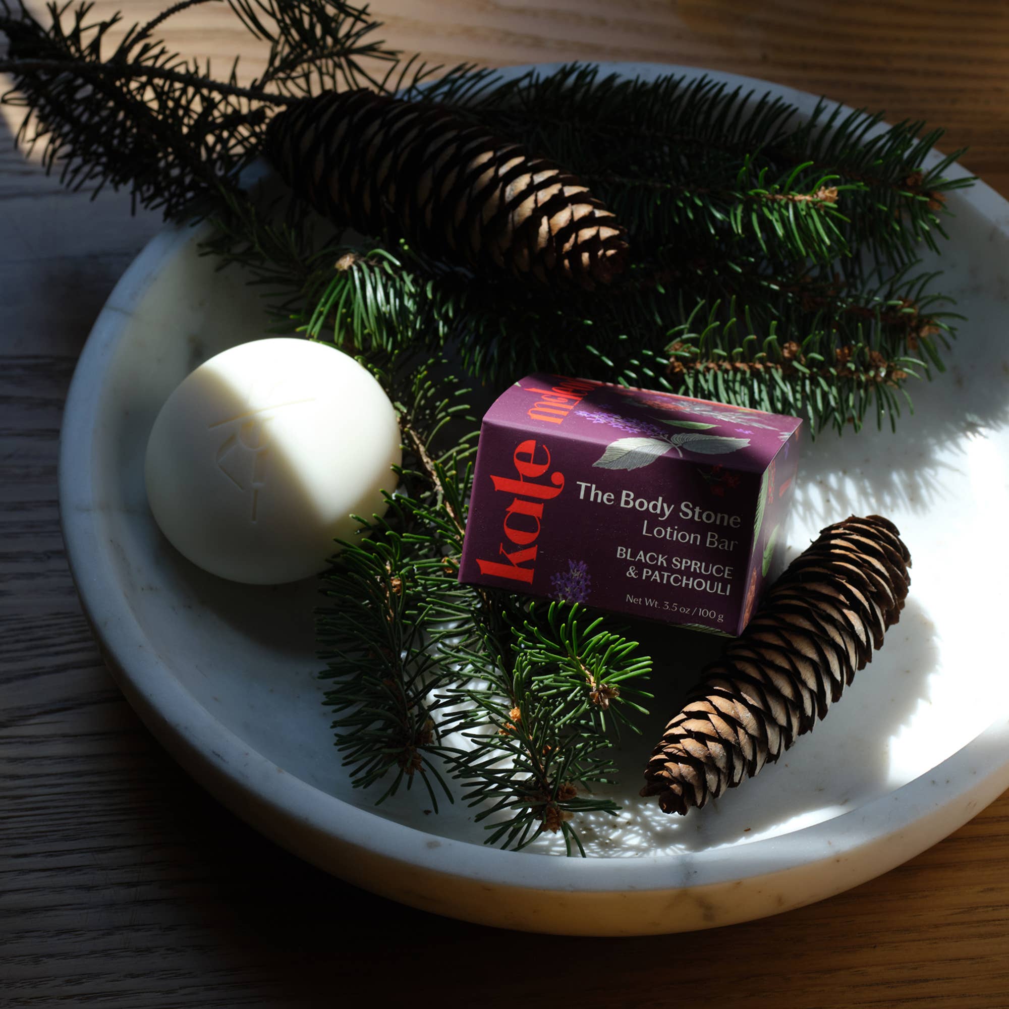 Black Spruce & Patchouli | Winter Body Lotion Stone