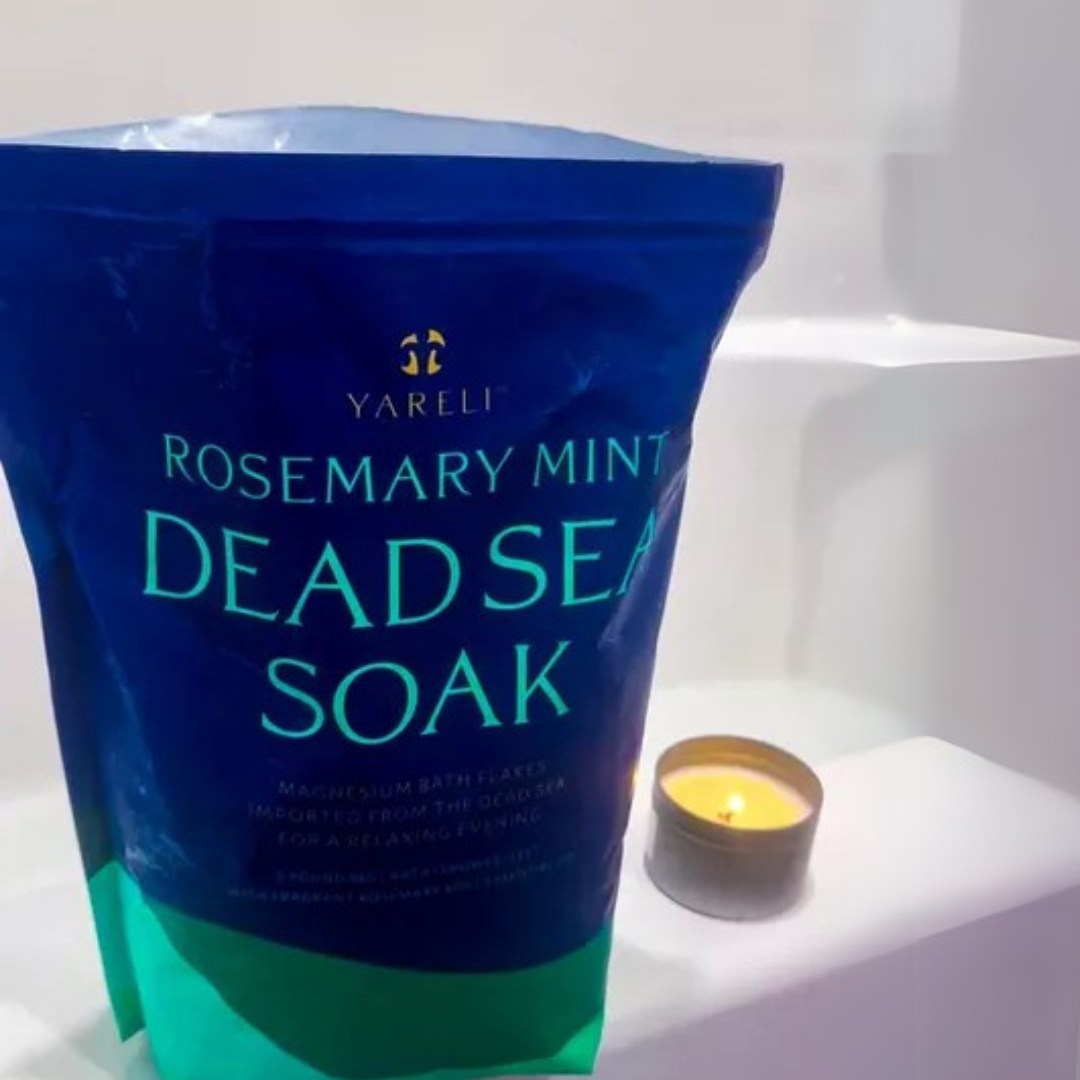 Dead Sea Magnesium Bath Soak - Rosemary Mint for Muscle Recovery & Dry Skin Relief